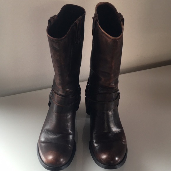 Amazing Vera Gomma Brown Distressed Harness Boots - Picture 5 of 8